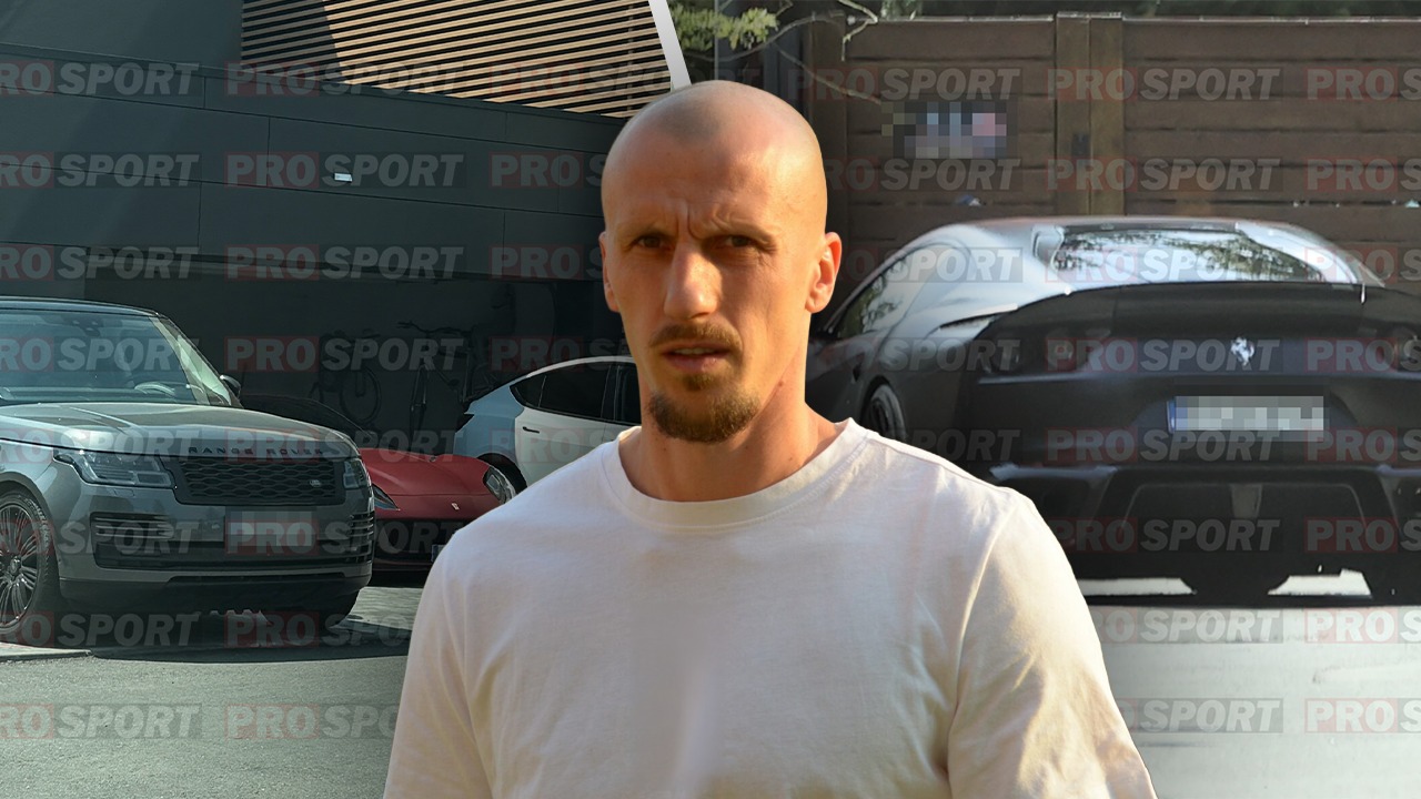FOTO PAPARAZZI Vlad Chiricheș, viață de împărat după plecarea de la FCSB. Bolizii de sute de mii de euro, printre care și noul Ferrari, aliniați în fața casei de milioane. FOTO EXCLUSIV