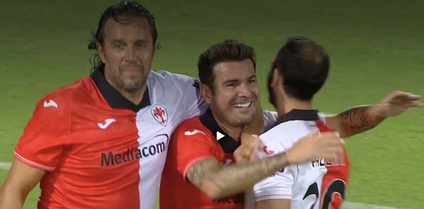 VIDEO Adrian Mutu, show total la 47 de ani în fața fanilor Fiorentinei! Gol spectaculos marcat de „Briliant”