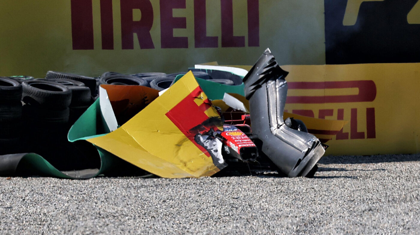 Charles Leclerc, ACCIDENT TERIBIL! A intrat direct în parapet în Marele Premiu al Italiei