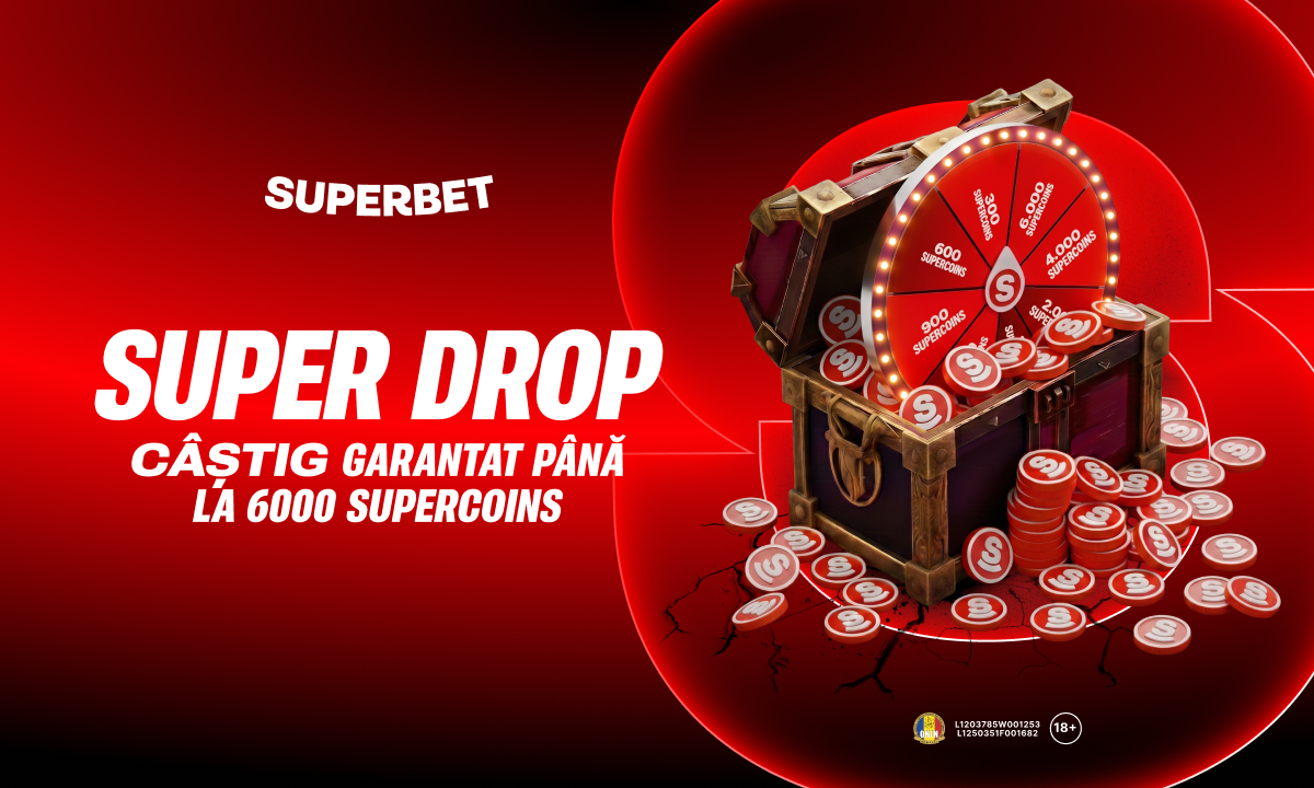 ADVERTORIAL. Azi e Super Drop cu câștig garantat la Super Spin, exclusiv la Superbet