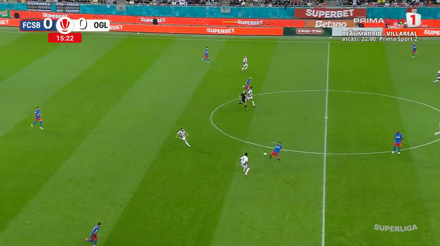 LIVE FCSB – Oțelul Galați se joacă în etapa a 11-a din Superliga. Echipa lui Reghecampf își ține adversara în propria jumătate de teren
